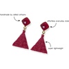 image:imageINKALLOY Beaded Boho Earrings Celia Small Triangle Drop Earrings with SemiPrecious Stone Post Hypoallergenic Handmade Jewelry for the Modern Bohemian 122Inch LengthRed