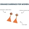 image:imageINKALLOY Beaded Boho Earrings Celia Small Triangle Drop Earrings with SemiPrecious Stone Post Hypoallergenic Handmade Jewelry for the Modern Bohemian 122Inch LengthCoral