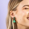 image:imageINKALLOY Beaded Boho Earrings Celia Small Triangle Drop Earrings with SemiPrecious Stone Post Hypoallergenic Handmade Jewelry for the Modern Bohemian 122Inch LengthKelly Green