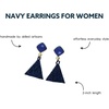 image:imageINKALLOY Beaded Boho Earrings Celia Small Triangle Drop Earrings with SemiPrecious Stone Post Hypoallergenic Handmade Jewelry for the Modern Bohemian 122Inch LengthNavy