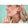 image:imageINKALLOY Beaded Boho Earrings Celia Small Triangle Drop Earrings with SemiPrecious Stone Post Hypoallergenic Handmade Jewelry for the Modern Bohemian 122Inch LengthRed
