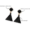 image:imageINKALLOY Beaded Boho Earrings Celia Small Triangle Drop Earrings with SemiPrecious Stone Post Hypoallergenic Handmade Jewelry for the Modern Bohemian 122Inch LengthBlack