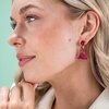 image:imageINKALLOY Beaded Boho Earrings Celia Small Triangle Drop Earrings with SemiPrecious Stone Post Hypoallergenic Handmade Jewelry for the Modern Bohemian 122Inch LengthRed