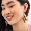 image:imageINKALLOY Beaded Earrings for Women Dangling Frida Diamond Shaped Drop Statement Boho Earrings Hypoallergenic Handmade Jewelry for the Modern BohemianOrange  Yellow