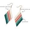 image:imageINKALLOY Beaded Earrings for Women Dangling Frida Diamond Shaped Drop Statement Boho Earrings Hypoallergenic Handmade Jewelry for the Modern BohemianTeal  Red