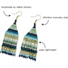 image:imageINKALLOY Beaded Earrings for Women Dangling Lexie Fringe Colorful Stripes Seed Bead Tassel Boho Earrings Handmade Jewelry for the Modern BohemianBlue