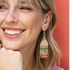 image:imageINKALLOY Beaded Earrings for Women Dangling Lexie Fringe Colorful Stripes Seed Bead Tassel Boho Earrings Handmade Jewelry for the Modern BohemianDesert