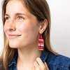 image:imageINKALLOY Beaded Earrings for Women Dangling Lexie Fringe Colorful Stripes Seed Bead Tassel Boho Earrings Handmade Jewelry for the Modern BohemianHot Pink