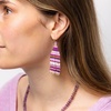 image:imageINKALLOY Beaded Earrings for Women Dangling Lexie Fringe Colorful Stripes Seed Bead Tassel Boho Earrings Handmade Jewelry for the Modern BohemianPurple
