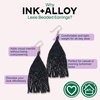 image:imageINKALLOY Beaded Earrings for Women Dangling Lexie Medium Fringe Colorful Seed Bead Tassel Boho Earrings Hypoallergenic Handmade Jewelry for the Modern Bohemian 325Inch LengthBlack
