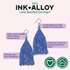 image:imageINKALLOY Beaded Earrings for Women Dangling Lexie Medium Fringe Colorful Seed Bead Tassel Boho Earrings Hypoallergenic Handmade Jewelry for the Modern Bohemian 325Inch LengthLapis Blue
