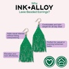 image:imageINKALLOY Beaded Earrings for Women Dangling Lexie Medium Fringe Colorful Seed Bead Tassel Boho Earrings Hypoallergenic Handmade Jewelry for the Modern Bohemian 325Inch LengthKelly Green
