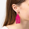 image:imageINKALLOY Beaded Earrings for Women Dangling Lexie Medium Fringe Colorful Seed Bead Tassel Boho Earrings Hypoallergenic Handmade Jewelry for the Modern Bohemian 325Inch LengthHot Pink