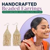 image:imageINKALLOY Beaded Earrings for Women Dangling Lexie Medium Fringe Colorful Seed Bead Tassel Boho Earrings Hypoallergenic Handmade Jewelry for the Modern Bohemian 325Inch LengthGold