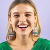 image:imageINKALLOY Beaded Earrings for Women Dangling Paige Luxe Seed Bead Fringe Statement Boho Earrings Hypoallergenic Handmade Jewelry for the Modern Bohemian 325InchesRio