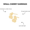 image:imageINKALLOY Dainty Stud Earrings for Women 18k Gold Plated Alice Small Fun Earrings for Women Hypoallergenic Handmade Jewelry for Women 18k Gold PlatedCherries
