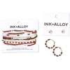 image:imageINKALLOY Game Day Earrings for Women Beaded Hoops for College Football Fans Handmade Jewelry for College Students Alumni Teachers Team Gifts 34InchBurnt Orange  White