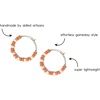 image:imageINKALLOY Game Day Earrings for Women Beaded Hoops for College Football Fans Handmade Jewelry for College Students Alumni Teachers Team Gifts 34InchOrange  White
