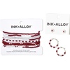 image:imageINKALLOY Game Day Earrings for Women Beaded Hoops for College Football Fans Handmade Jewelry for College Students Alumni Teachers Team Gifts 34InchRed  White