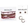 image:imageINKALLOY Game Day Earrings for Women Beaded Hoops for College Football Fans Handmade Jewelry for College Students Alumni Teachers Team Gifts 34InchRed  Gold Flower Studs