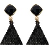 image:imageINKALLOY Beaded Boho Earrings Celia Small Triangle Drop Earrings with SemiPrecious Stone Post Hypoallergenic Handmade Jewelry for the Modern Bohemian 122Inch LengthBlack