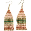 image:imageINKALLOY Beaded Earrings for Women Dangling Lexie Fringe Colorful Stripes Seed Bead Tassel Boho Earrings Handmade Jewelry for the Modern BohemianDesert