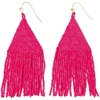 image:imageINKALLOY Beaded Earrings for Women Dangling Lexie Medium Fringe Colorful Seed Bead Tassel Boho Earrings Hypoallergenic Handmade Jewelry for the Modern Bohemian 325Inch LengthHot Pink