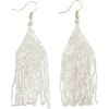 image:imageINKALLOY Beaded Earrings for Women Dangling Lexie Medium Fringe Colorful Seed Bead Tassel Boho Earrings Hypoallergenic Handmade Jewelry for the Modern Bohemian 325Inch LengthSilver