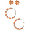 White + Orange Flower Studs