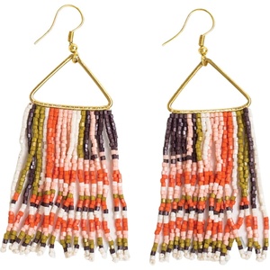 image:imageINKALLOY Beaded Earrings for Women Dangling Paige Luxe Seed Bead Fringe Statement Boho Earrings Hypoallergenic Handmade Jewelry for the Modern Bohemian 325InchesJaipur