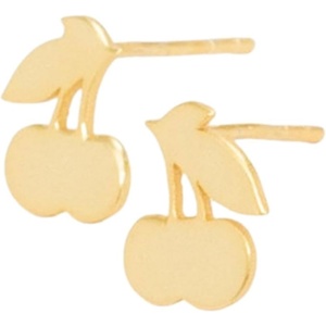image:imageINKALLOY Dainty Stud Earrings for Women 18k Gold Plated Alice Small Fun Earrings for Women Hypoallergenic Handmade Jewelry for Women 18k Gold PlatedCherries