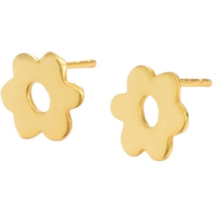 image:imageINKALLOY Dainty Stud Earrings for Women 18k Gold Plated Alice Small Fun Earrings for Women Hypoallergenic Handmade Jewelry for Women 18k Gold PlatedFlowers