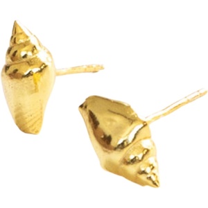 image:imageINKALLOY Dainty Stud Earrings for Women 18k Gold Plated Alice Small Fun Earrings for Women Hypoallergenic Handmade Jewelry for Women 18k Gold PlatedSpiral Shell