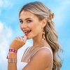 image:imageINK  ALLOY Beaded Boho Bracelets Gabby Word Bracelet Sliding Knot Wristband Friendship Bracelets Handmade Jewelry for the Modern Bohemian 525825 Adjustable Band 5 WGame Day Purple  Gold Paw Prints