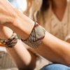 image:imageINK  ALLOY Beaded Bracelets for Women Penelope Boho Seed Bead Stretch Cuff Bracelet Handmade Jewelry for the Modern Bohemian 15Inch WidthMuted Rainbow