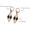 image:imageINK  ALLOY Beaded Earrings for Women Dangling Carmen Huggie Hoops with Diamond Shaped Pendant Boho Earrings Hypoallergenic Handmade Jewelry for the Modern Bohemian 163Inch Length