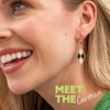 image:imageINK  ALLOY Beaded Earrings for Women Dangling Carmen Huggie Hoops with Diamond Shaped Pendant Boho Earrings Hypoallergenic Handmade Jewelry for the Modern Bohemian 163Inch Length