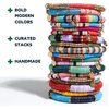 image:imageINK  ALLOY Boho Stackable Bracelets for Women Grace Sequin Stretch Stacking Bracelet with Circle Charm Handmade Jewelry for the Modern BohemianBlue Stack of 3