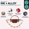image:imageINK  ALLOY Game Day Bag Chain  Handcrafted Stylish Beaded Accessory for Purse Strap or Phone  Perfect for GamedayOrange  White