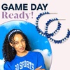 image:imageINK  ALLOY Game Day Crystal Threaded Bead Hoop Earrings  Handcrafted Statement Hoops for Sports Moms amp Fans  Lightweight Sparkling Style  Perfect for GamedayBlue  White