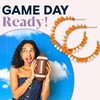 image:imageINK  ALLOY Game Day Crystal Threaded Bead Hoop Earrings  Handcrafted Statement Hoops for Sports Moms amp Fans  Lightweight Sparkling Style  Perfect for GamedayOrange  White