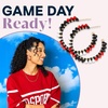 image:imageINK  ALLOY Game Day Crystal Threaded Bead Hoop Earrings  Handcrafted Statement Hoops for Sports Moms amp Fans  Lightweight Sparkling Style  Perfect for GamedayRed  Black