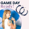 image:imageINK  ALLOY Game Day Crystal Threaded Bead Hoop Earrings  Handcrafted Statement Hoops for Sports Moms amp Fans  Lightweight Sparkling Style  Perfect for GamedayNavy  Blue  White
