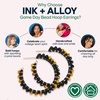 image:imageINK  ALLOY Game Day Crystal Threaded Bead Hoop Earrings  Handcrafted Statement Hoops for Sports Moms amp Fans  Lightweight Sparkling Style  Perfect for GamedayBlack  Gold