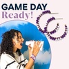 image:imageINK  ALLOY Game Day Crystal Threaded Bead Hoop Earrings  Handcrafted Statement Hoops for Sports Moms amp Fans  Lightweight Sparkling Style  Perfect for GamedayPurple  White