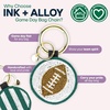 image:imageINK  ALLOY Game Day Football Beaded Bag Charm  Lightweight Handmade Keychain for Sports Moms Fans amp Students for GamedayGreen  White