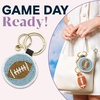 image:imageINK  ALLOY Game Day Football Beaded Bag Charm  Lightweight Handmade Keychain for Sports Moms Fans amp Students for GamedayNavy  Blue  White