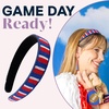 image:imageINK  ALLOY Game Day Striped Beaded Headband  Handcrafted Statement Hair Accessories for Sports Fans  Perfect for Gameday Yellow  BlueBlue  Crimson