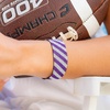 image:imageINK  ALLOY Game Day Striped Cuff Bracelets for Women Beaded Stretch Bracelet for Football Gameday Outfits Handmade Jewelry for College Students Teachers Football Moms 1Inch WPurple  White