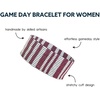image:imageINK  ALLOY Game Day Striped Cuff Bracelets for Women Beaded Stretch Bracelet for Football Gameday Outfits Handmade Jewelry for College Students Teachers Football Moms 1Inch WDark Red  White